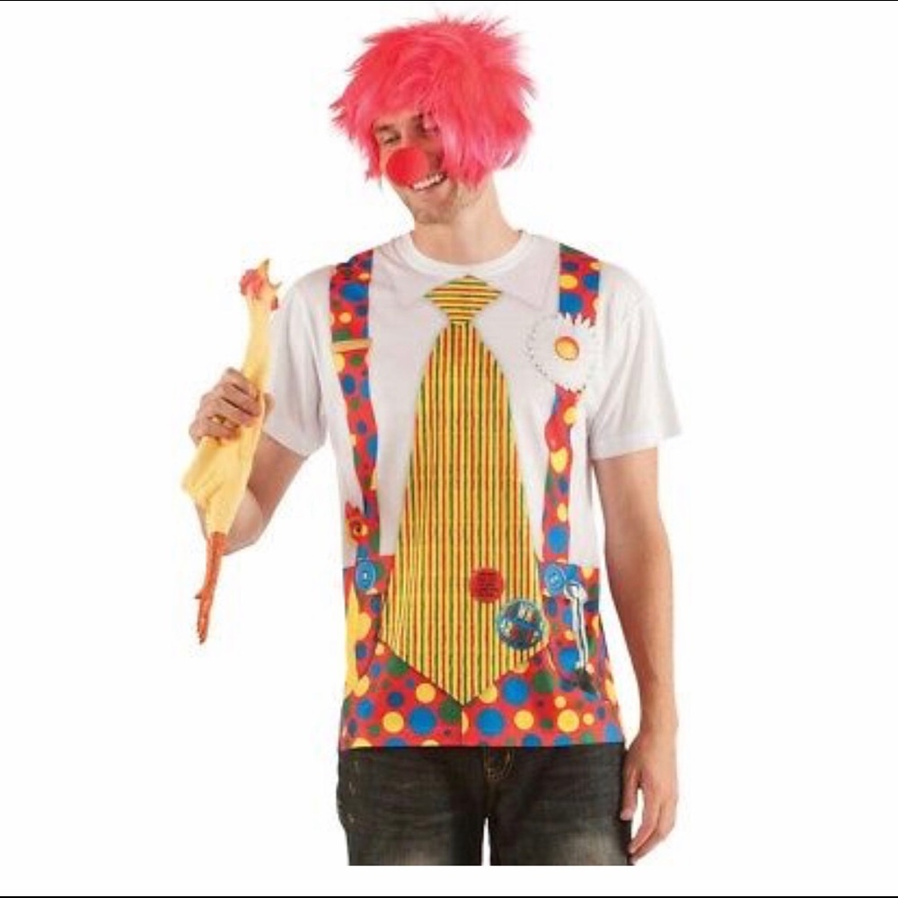 NWT Faux Real Men’s Clown w/ Big Tie Tee